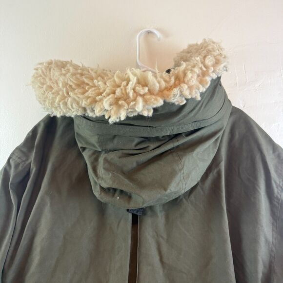 Vintage Eddie Bauer Green Superior Polar Parka Sheep Fur Hood Down Mens Size XL - Picture 8 of 16